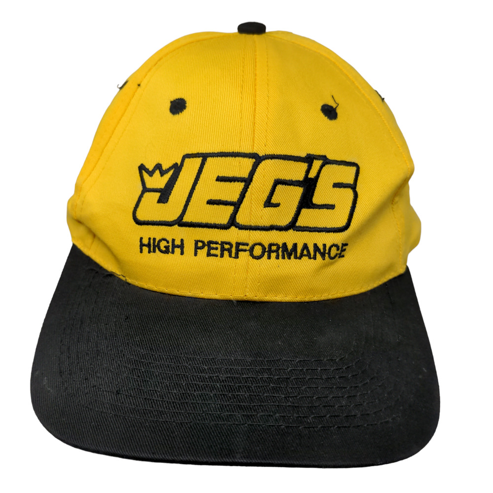 Jegs High Performance Men's Snapback Hat Yellow Black OSFA Embroidered Logo